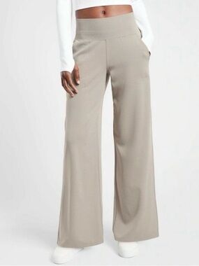 Athleta Wide Leg Bluff Grey Stretch Elevated Athleisure Trouser Venice Pants 1X